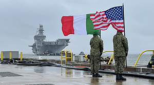 The Italian Navy flagship, the aircraft carrier ITS Cavour, arrived at Naval Station Norfolk, Va. for a series of operations alongside U.S. military assets to attain the Italian Navy’s “Ready for Operations” certification.