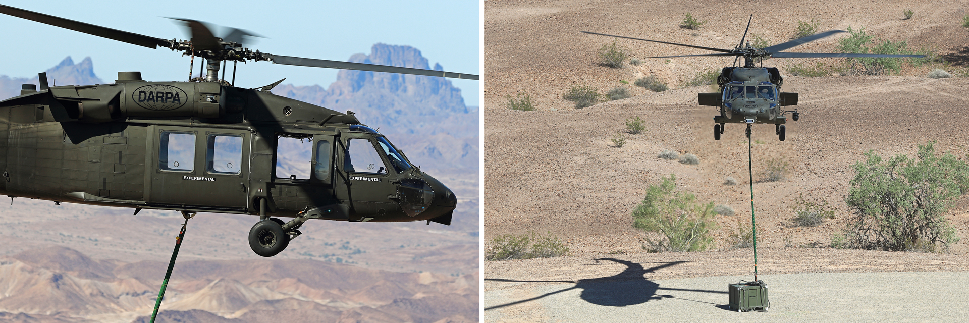While transporting an external load, the autonomous Black Hawk helicopter was redirected by a ground controller located at the landing site to release its load, and then land to evacuate a casualty.