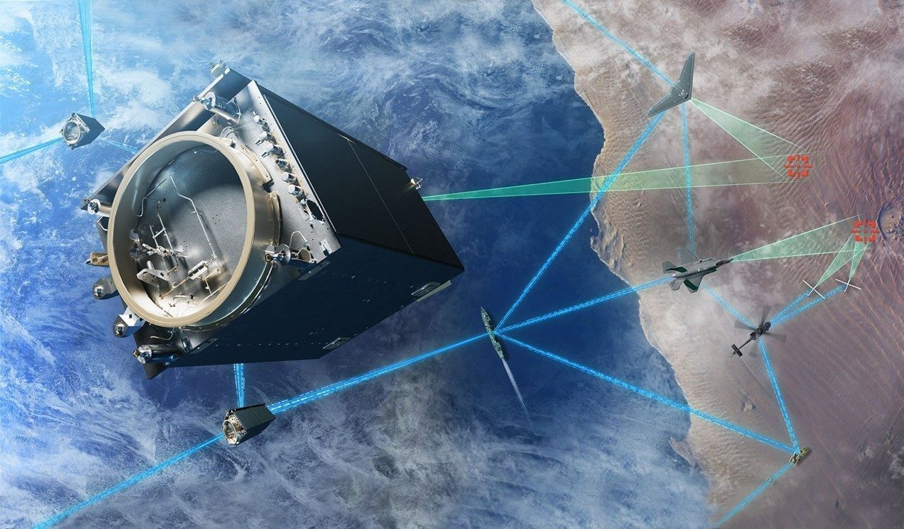 A satellite connects various parts of a mission to intercept enemy ballistic missile threats from space.