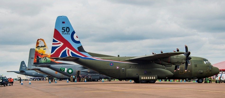 In 2016 at RIAT, the RAF unveiled a commemorative paint scheme saluting the 50th anniversary of the delivery of the Royal Air Force’s first C-130 Hercules in 1966